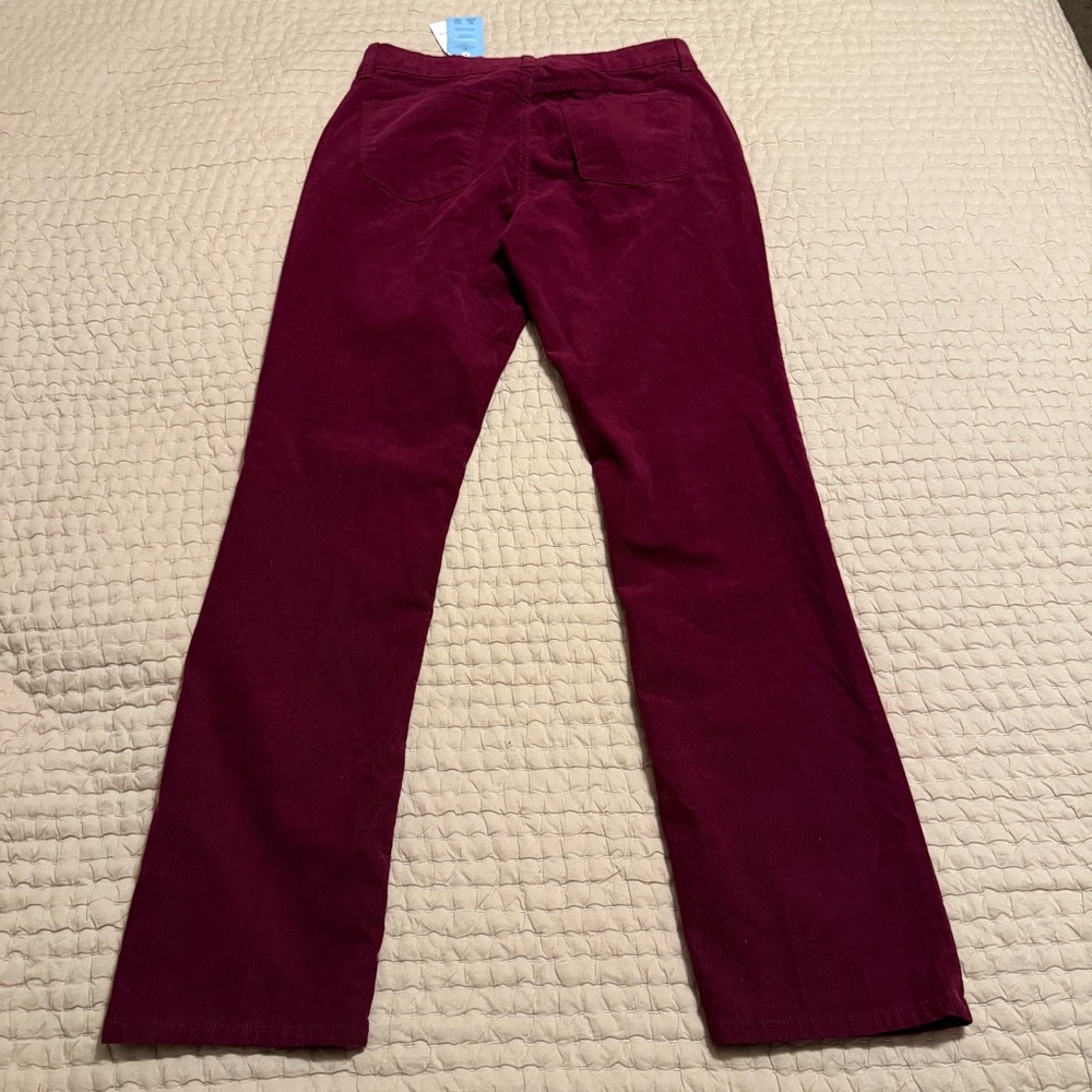 St. John’s Bay NWT women’s burgundy straight corduroy pants. Midrise. Size 10. - Picture 7 of 9